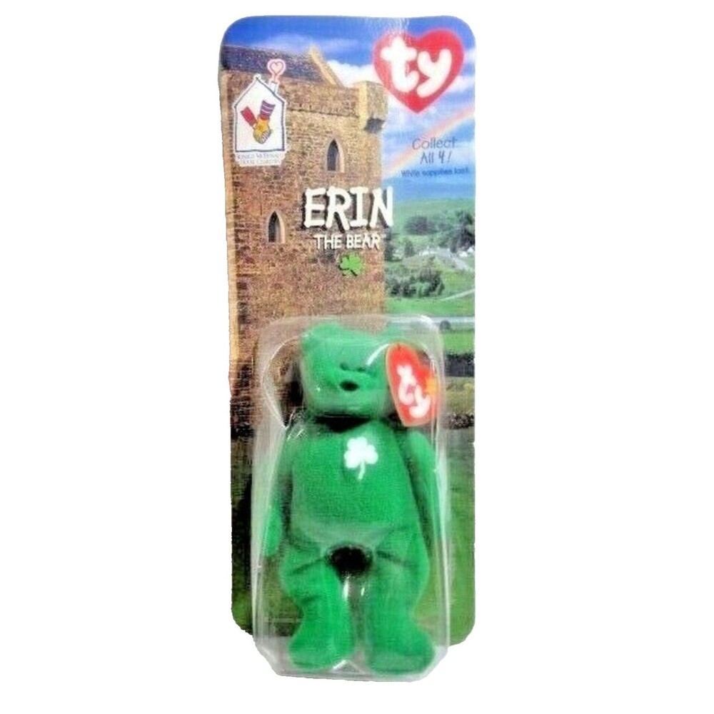 Ty Beanie Baby Ireland Erin the Bear 1999 McDonalds Shamrock Green Plush Toy